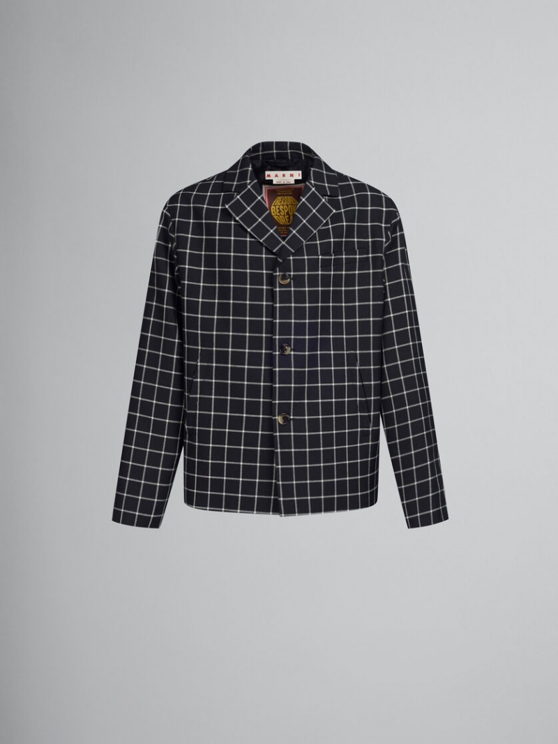 Marni Checked Lana Jacket Negros | PMXER55075