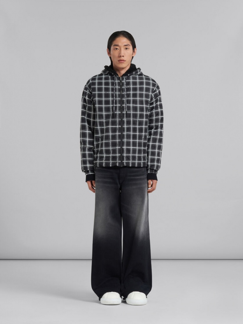 Marni Checked Nylon Jacket Negros | MXQCS14473