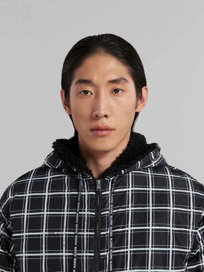 Marni Checked Nylon Jacket Negros | MXQCS14473