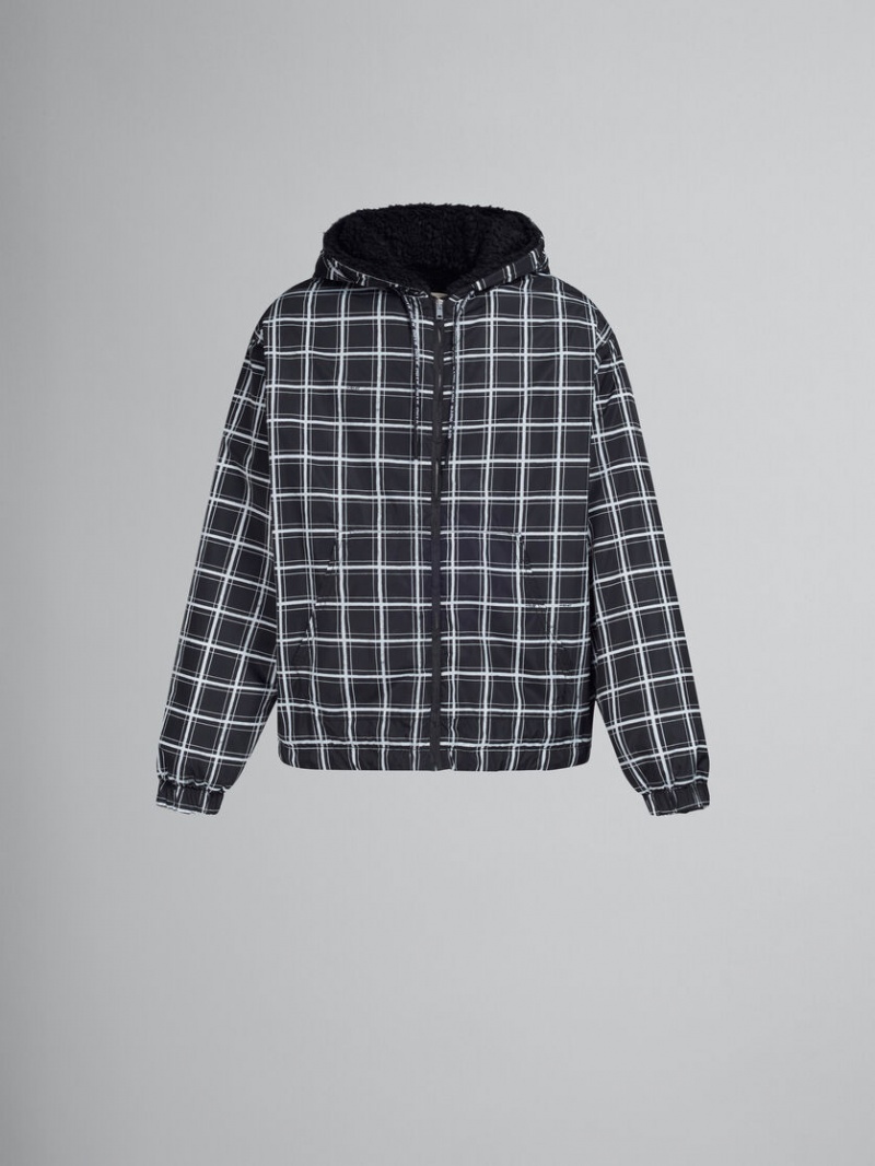 Marni Checked Nylon Jacket Negros | MXQCS14473