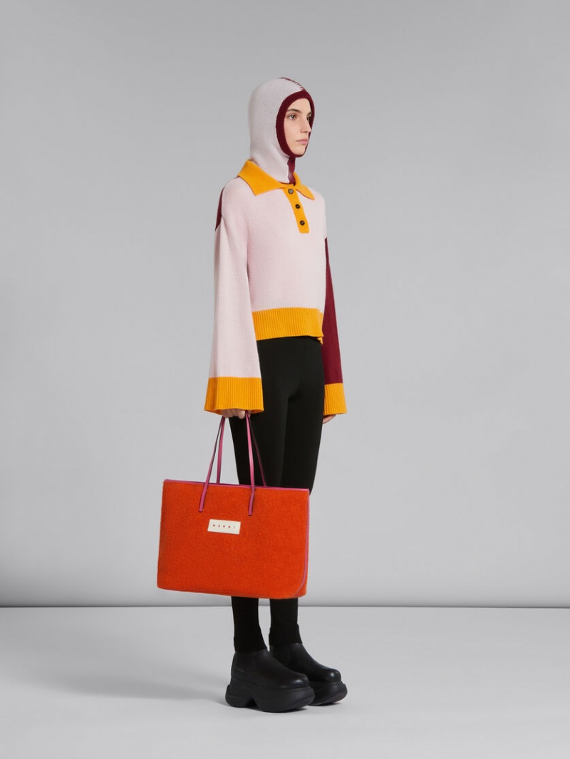 Marni Colour-block Cashmere Polo Jumper Rosas | BMXSD58442