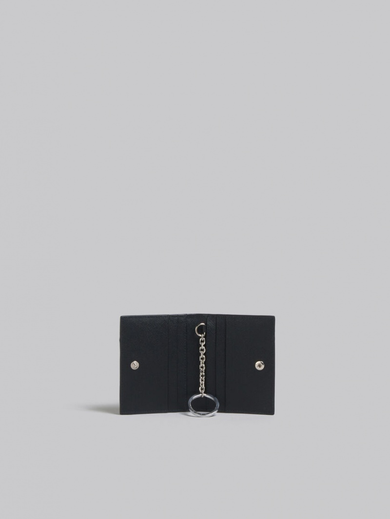 Marni Cuero Bifold Card Case Negros Azules | MXEAH44202