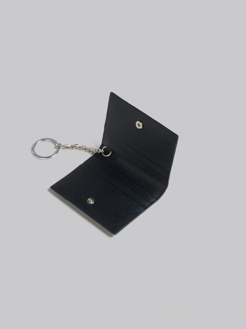 Marni Cuero Bifold Card Case Negros Azules | MXEAH44202