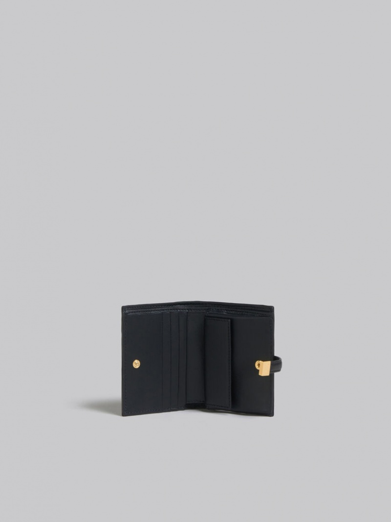 Marni Cuero Bifold Prisma Wallet Negros | BMXSD45704