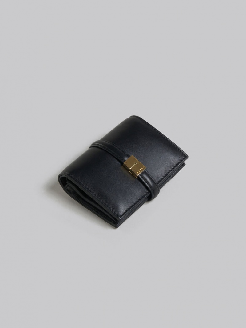 Marni Cuero Bifold Prisma Wallet Negros | BMXSD45704