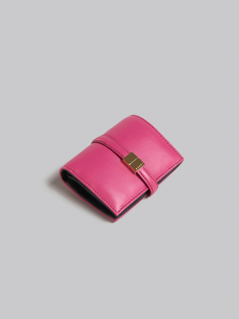 Marni Cuero Bifold Prisma Wallet Rosas | QMXWA25641