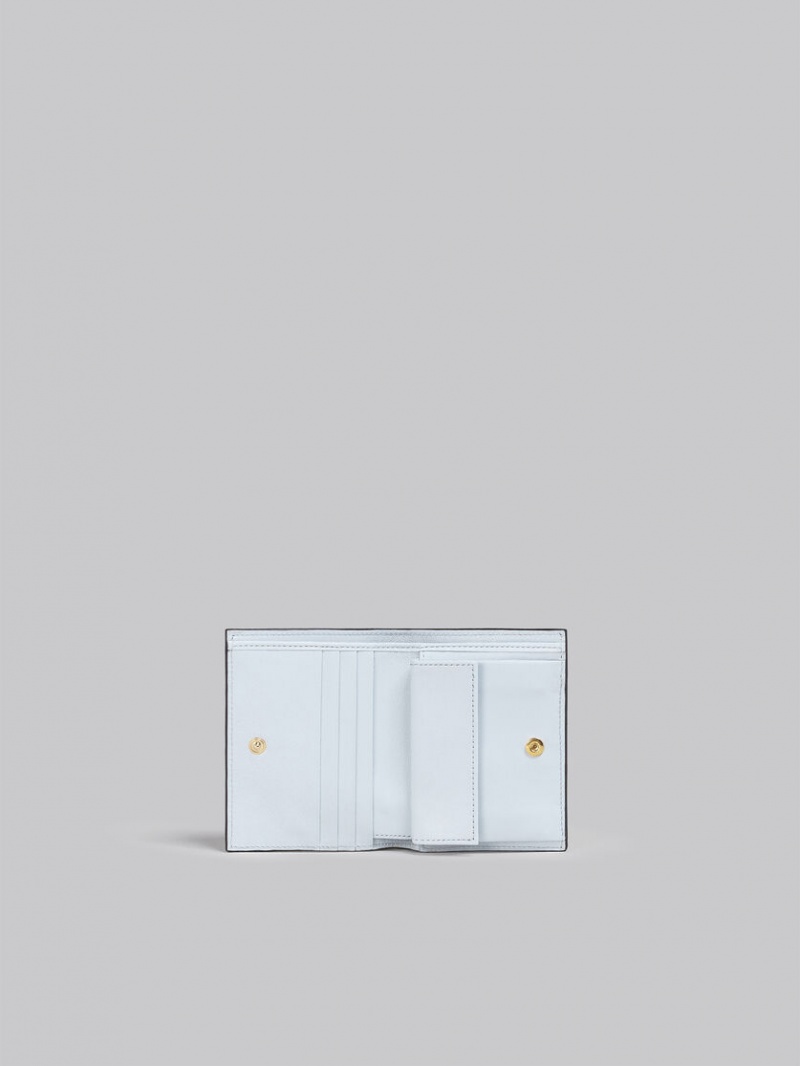 Marni Cuero Bi-fold Wallet Blancos Marrom | MXJZR63558