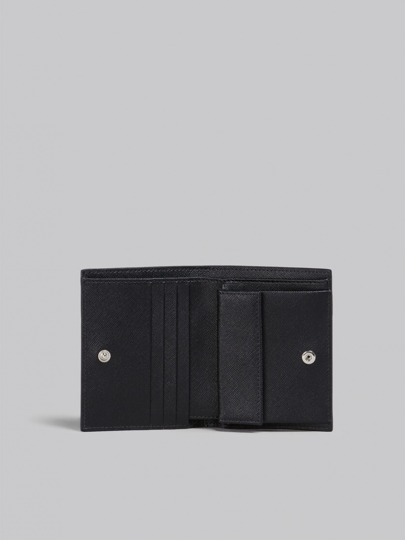 Marni Cuero Bi-fold Wallet Negros | UMXND58088