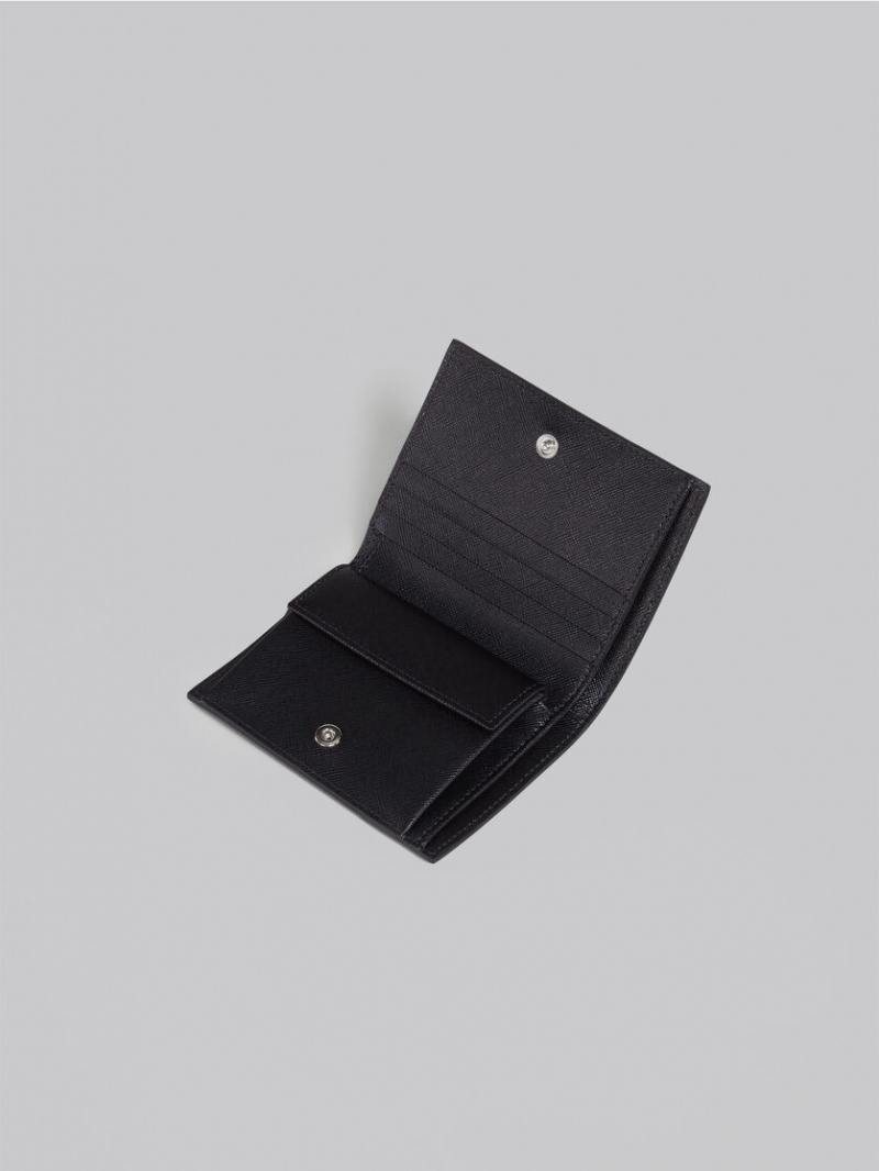 Marni Cuero Bi-fold Wallet Negros | UMXND58088