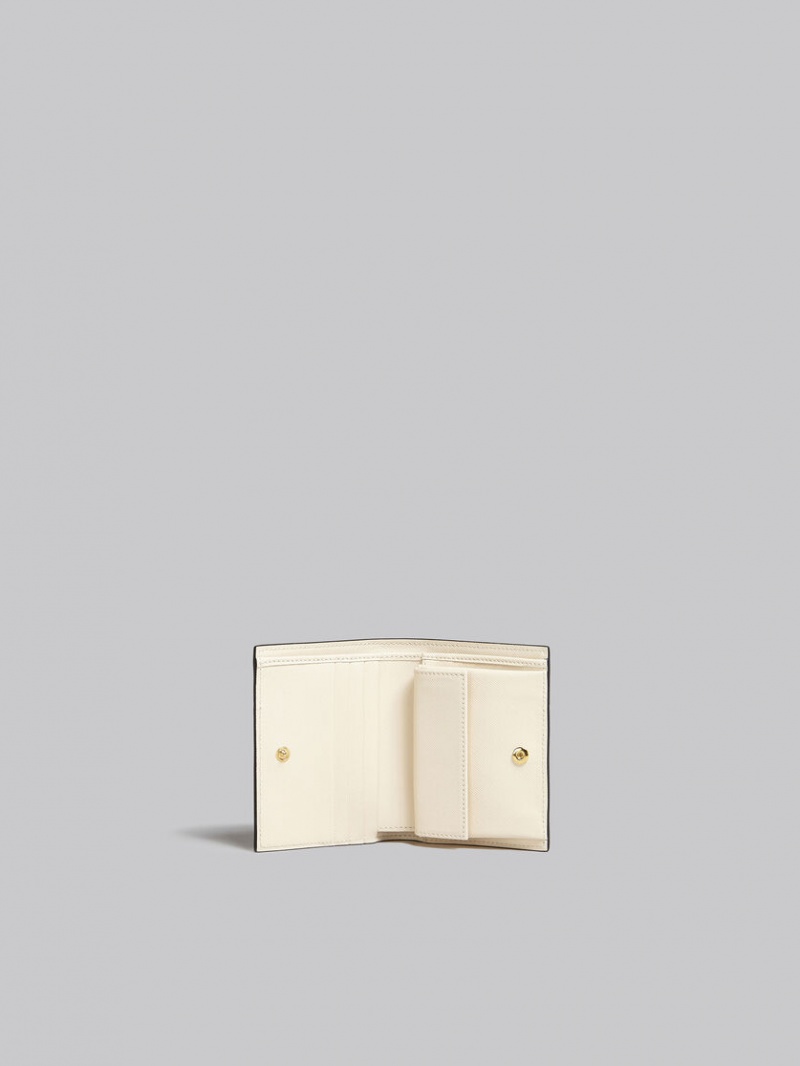 Marni Cuero Bi-fold Wallet Verdes Claro Beige Blancos | PMXER18025