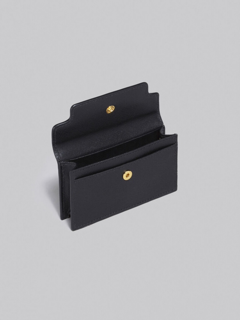 Marni Cuero Business Card Case Negros | MXJBT43275