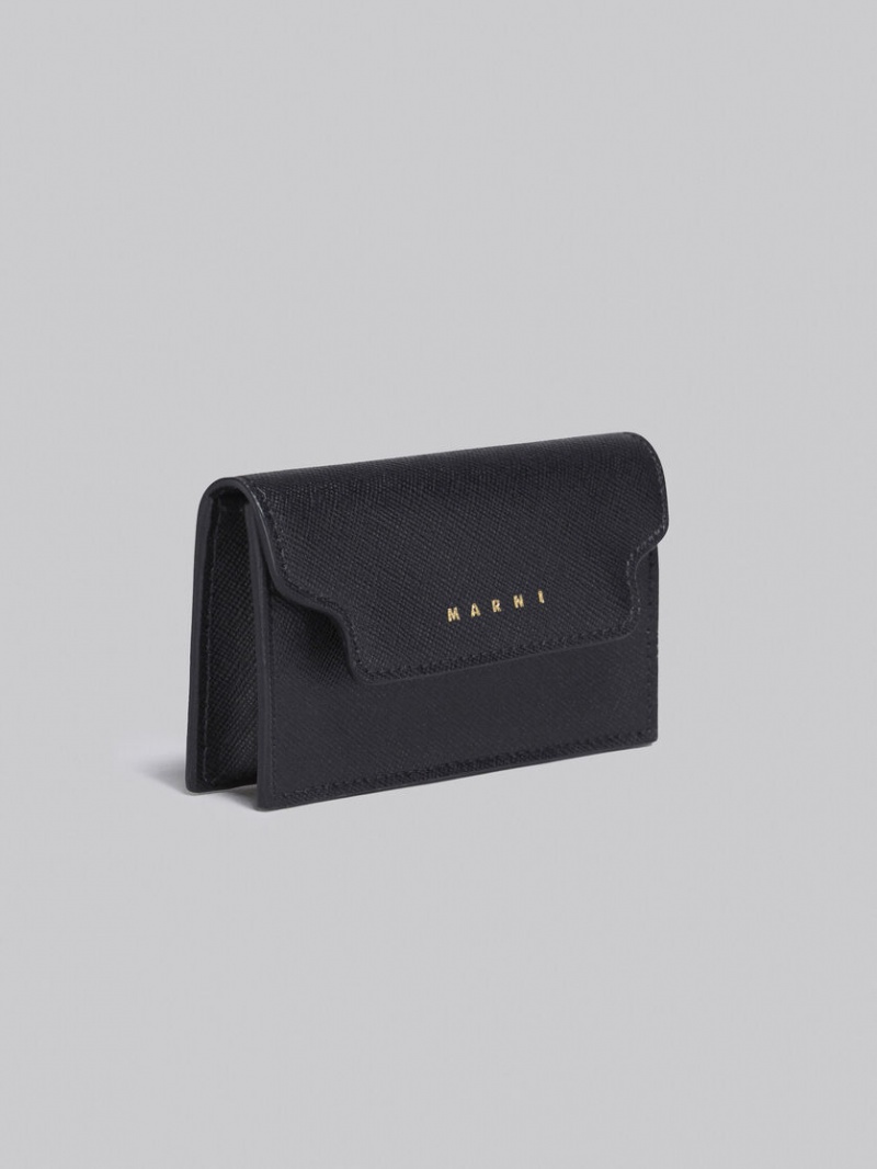 Marni Cuero Business Card Case Negros | MXJBT43275