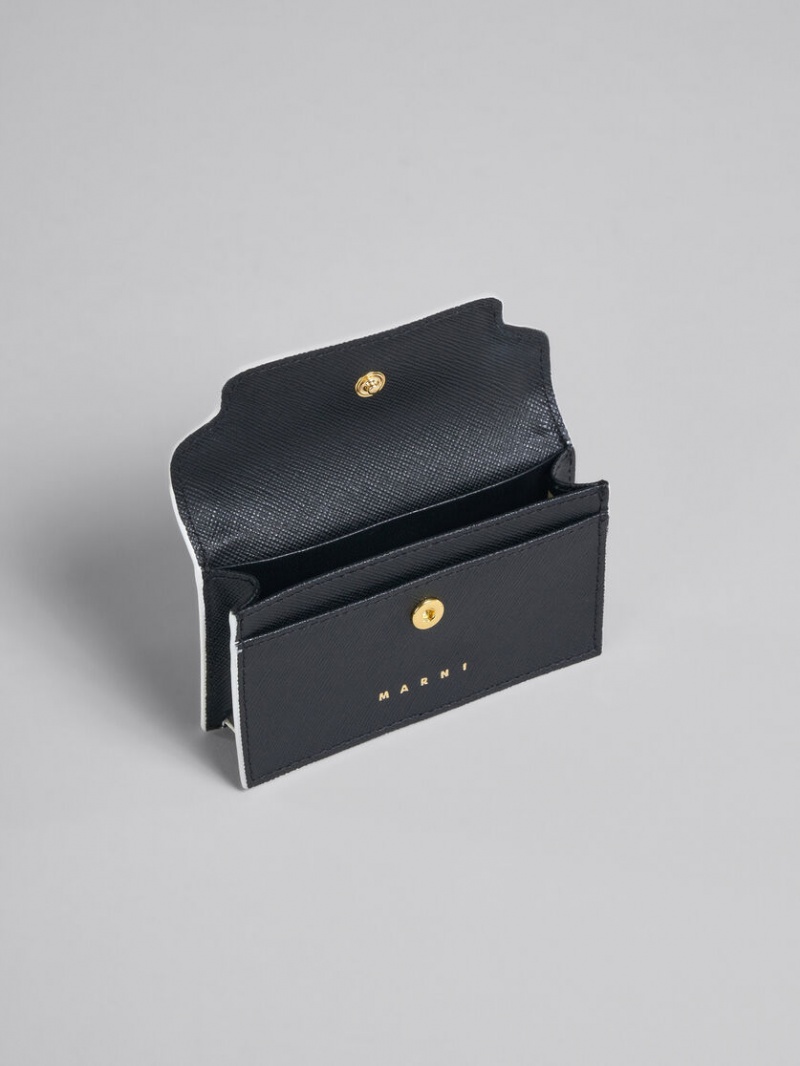 Marni Cuero Business Card Case With Studs Negros | MXJZR11117