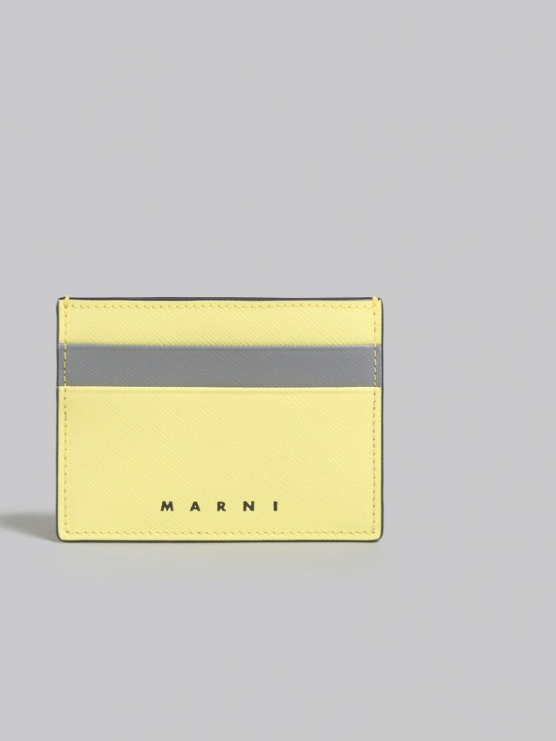 Marni Cuero Card Case Grises Oscuro Creme | PMXQX25999