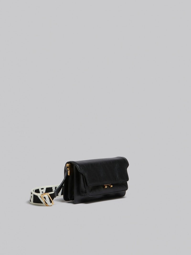 Marni Cuero E/W Soft Trunk Bag With Logo Correa Negros | GMXEC15210