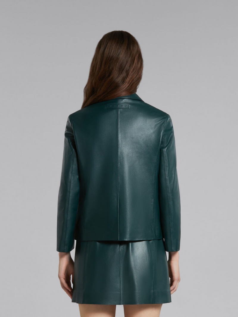 Marni Cuero Jacket Verdes | MXNEJ88991