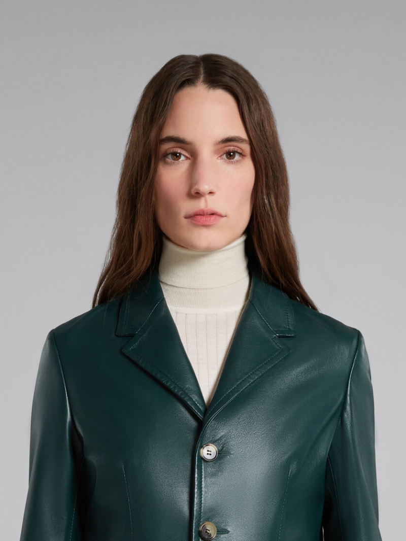 Marni Cuero Jacket Verdes | MXNEJ88991