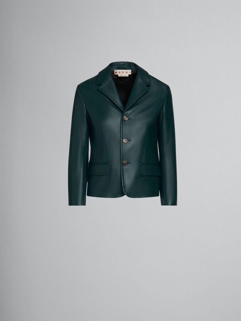 Marni Cuero Jacket Verdes | MXNEJ88991