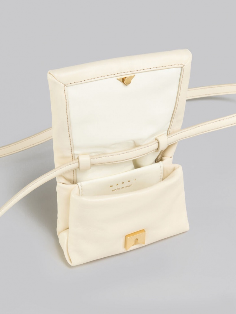 Marni Cuero Mini Pouch Blancos | YMXGT95843