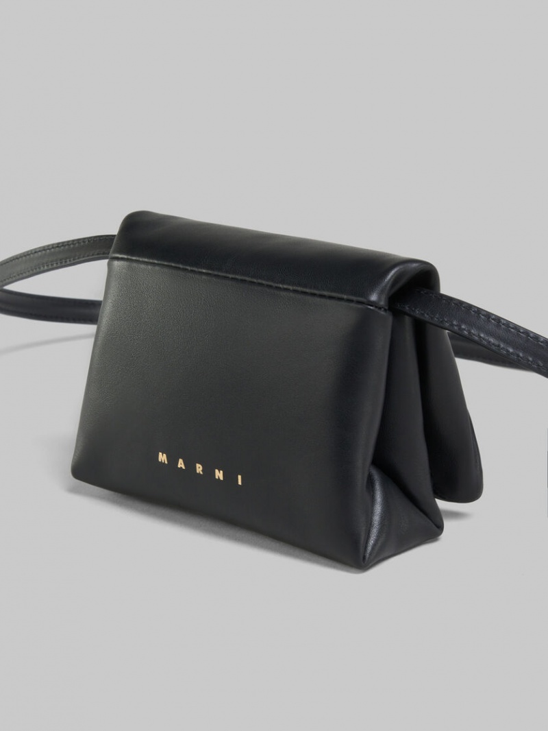 Marni Cuero Mini Pouch Negros | BMXSD38094