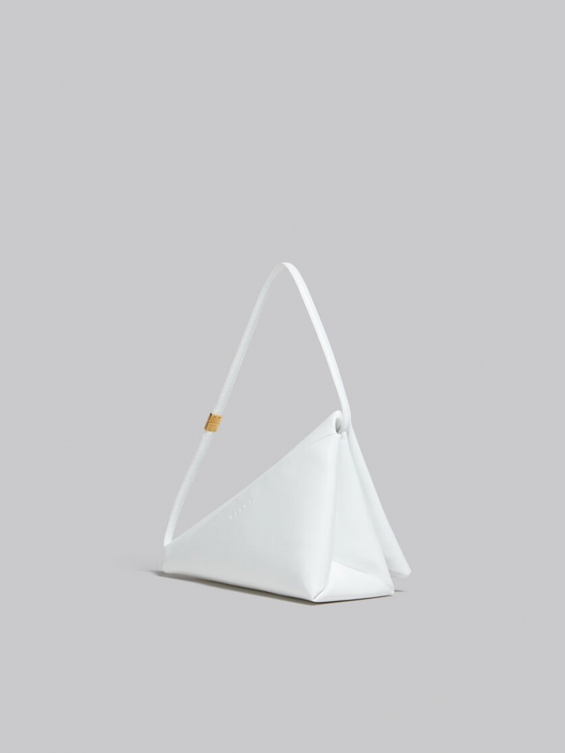 Marni Cuero Prisma Triangle Bag Blancos | DMXVO23830