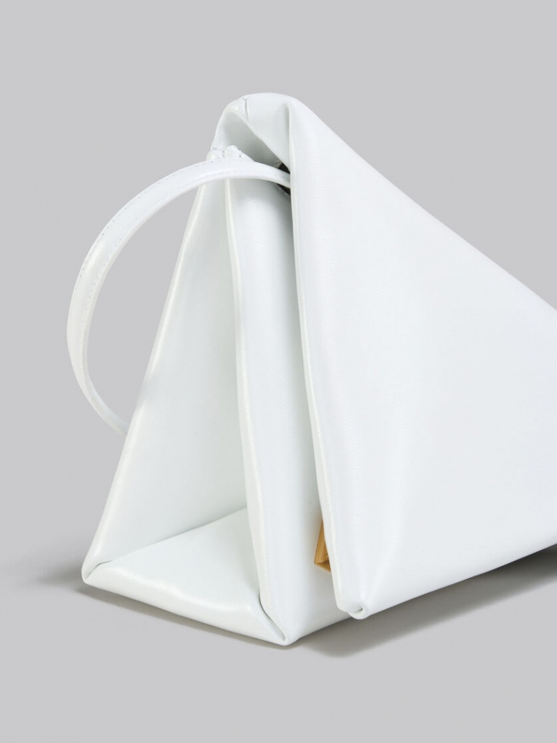 Marni Cuero Prisma Triangle Bag Blancos | DMXVO23830