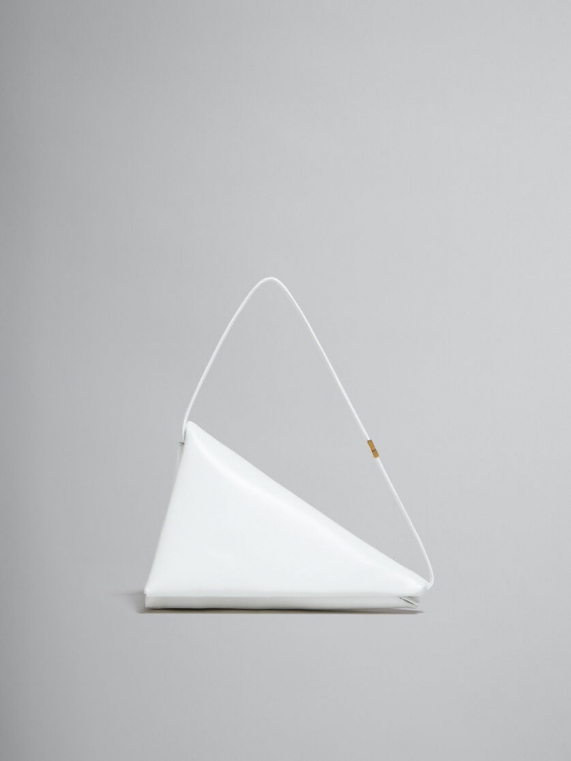 Marni Cuero Prisma Triangle Bag Blancos | DMXVO23830