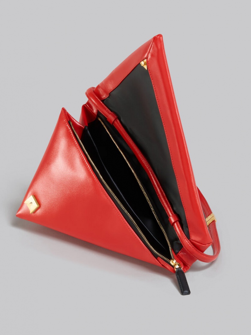 Marni Cuero Prisma Triangle Bag Rojos | SMXNY31641