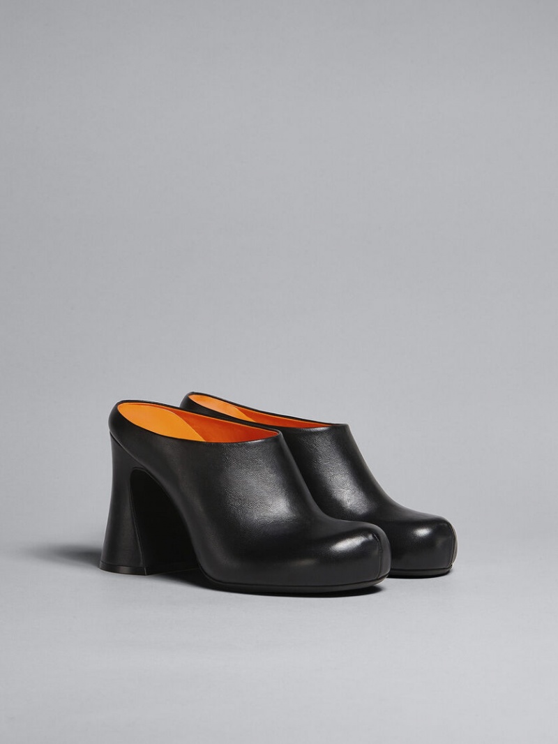 Marni Cuero Sabot Negros | MXJKU57714