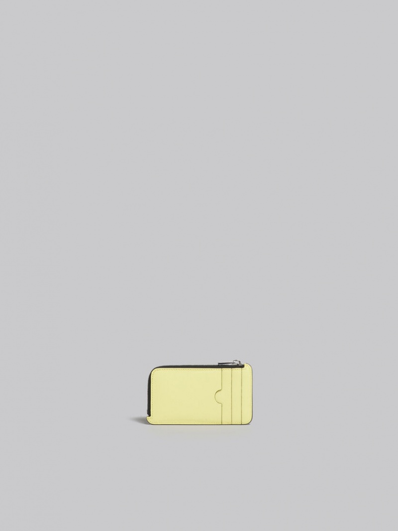 Marni Cuero Zip-around Card Case Grises Oscuro Creme | MXJVR57014