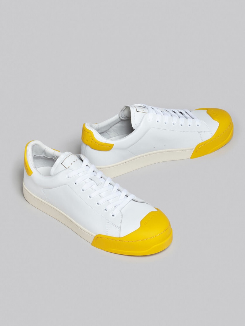 Marni Dada Bumper Sneaker Cuero Blancos Amarillos | SMXNY40005