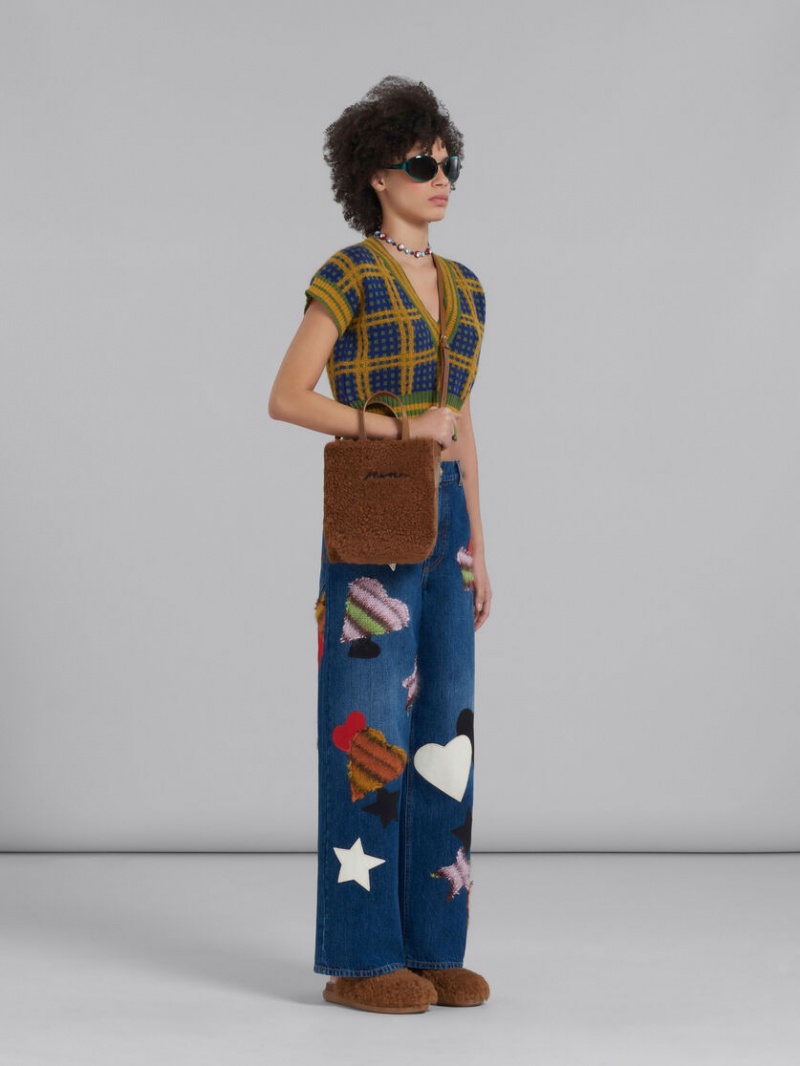 Marni Denim Trousers With Patches Azules | ZMXMJ84503