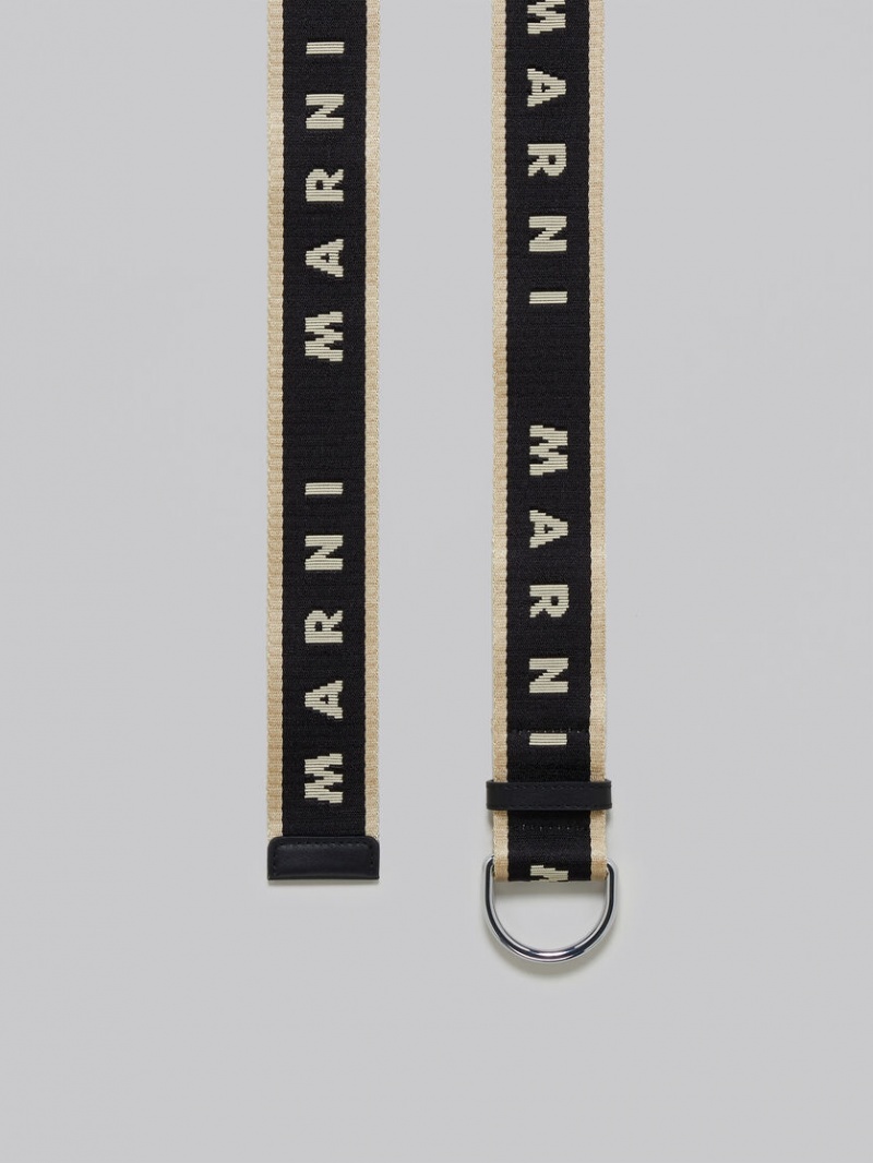 Marni Fabric Slider Belt With Logo Negros | MXXMI97400