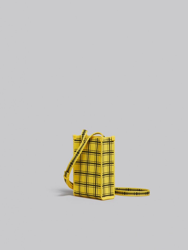 Marni Jacquard Check Mini Shoulder Bag Amarillos Negros | MXXBR26520