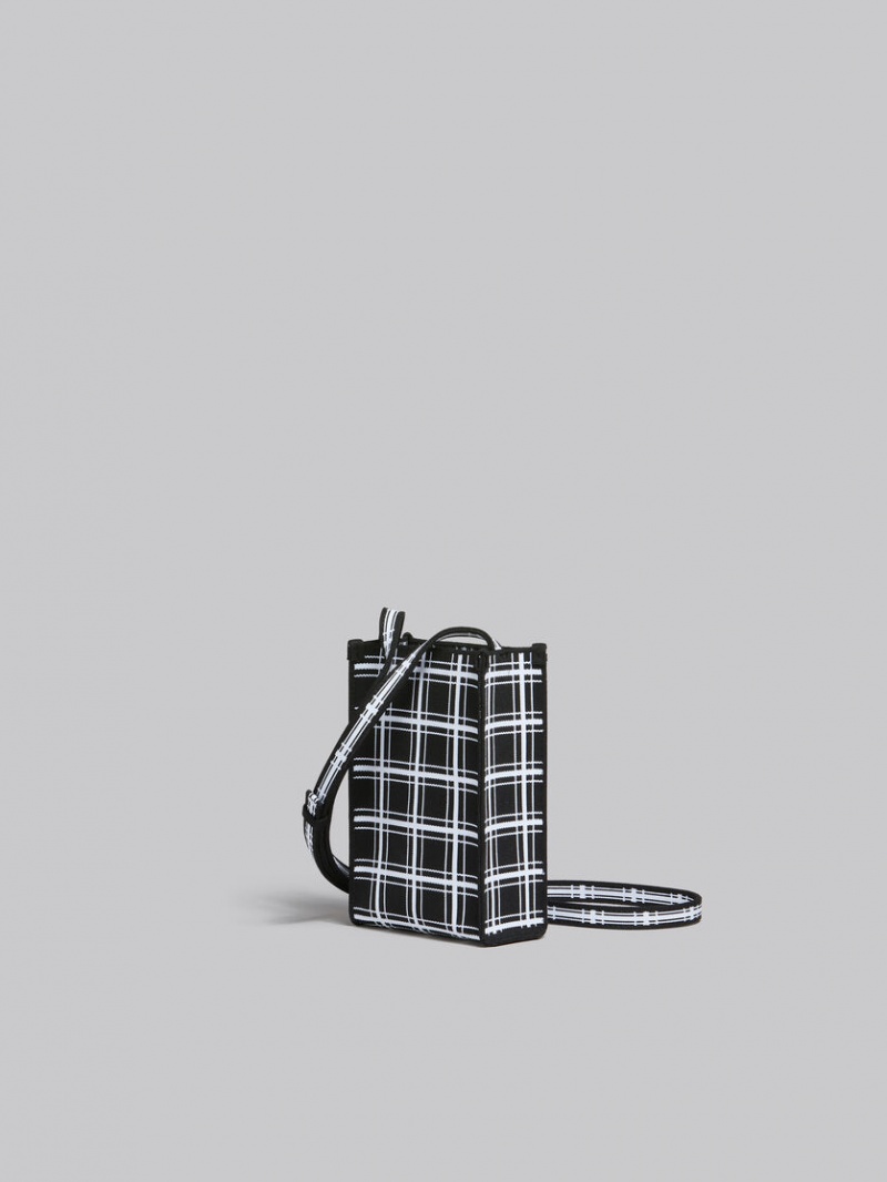 Marni Jacquard Check Mini Shoulder Bag Negros Blancos | MXXMI47383