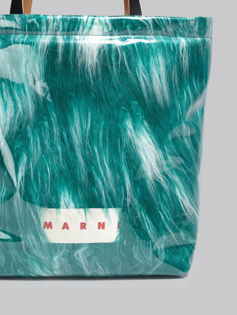 Marni Jade Coated Faux Fur Verdes | EMXHC38926