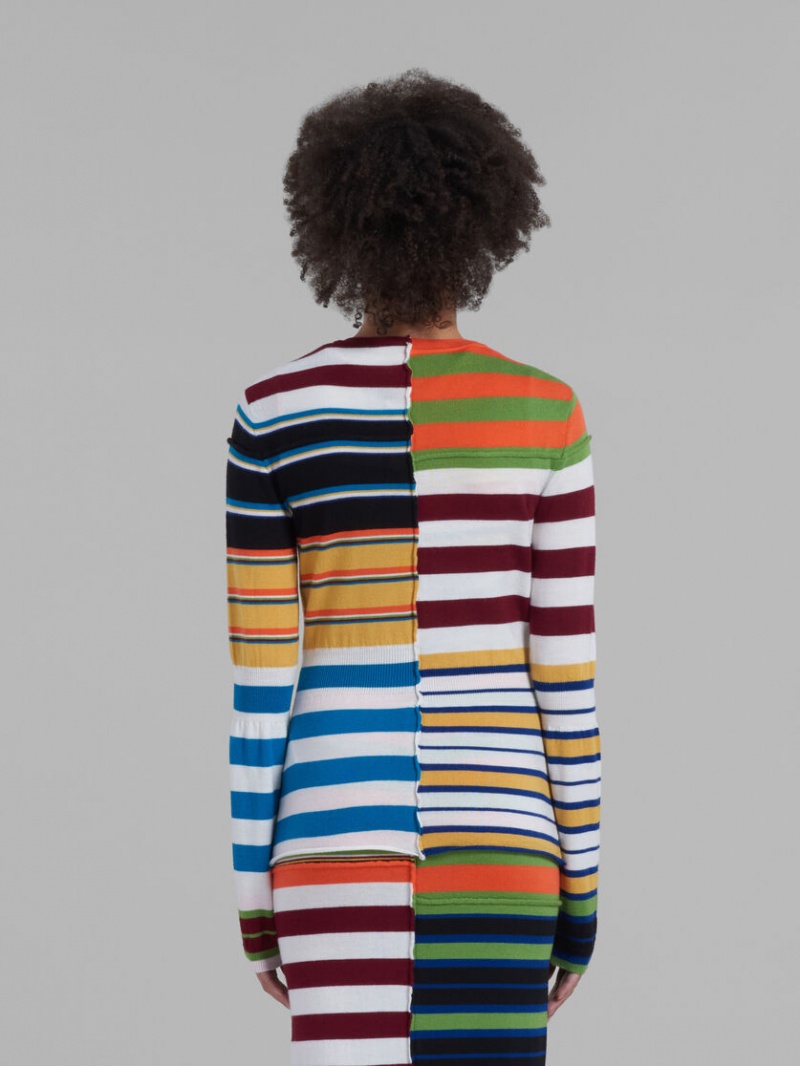 Marni Knit Sueter With Patchwork Stripes Colourful | MXICD39321