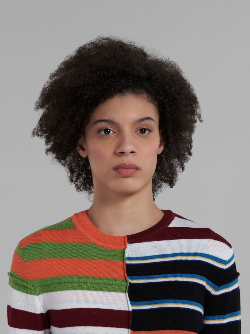 Marni Knit Sueter With Patchwork Stripes Colourful | MXICD39321