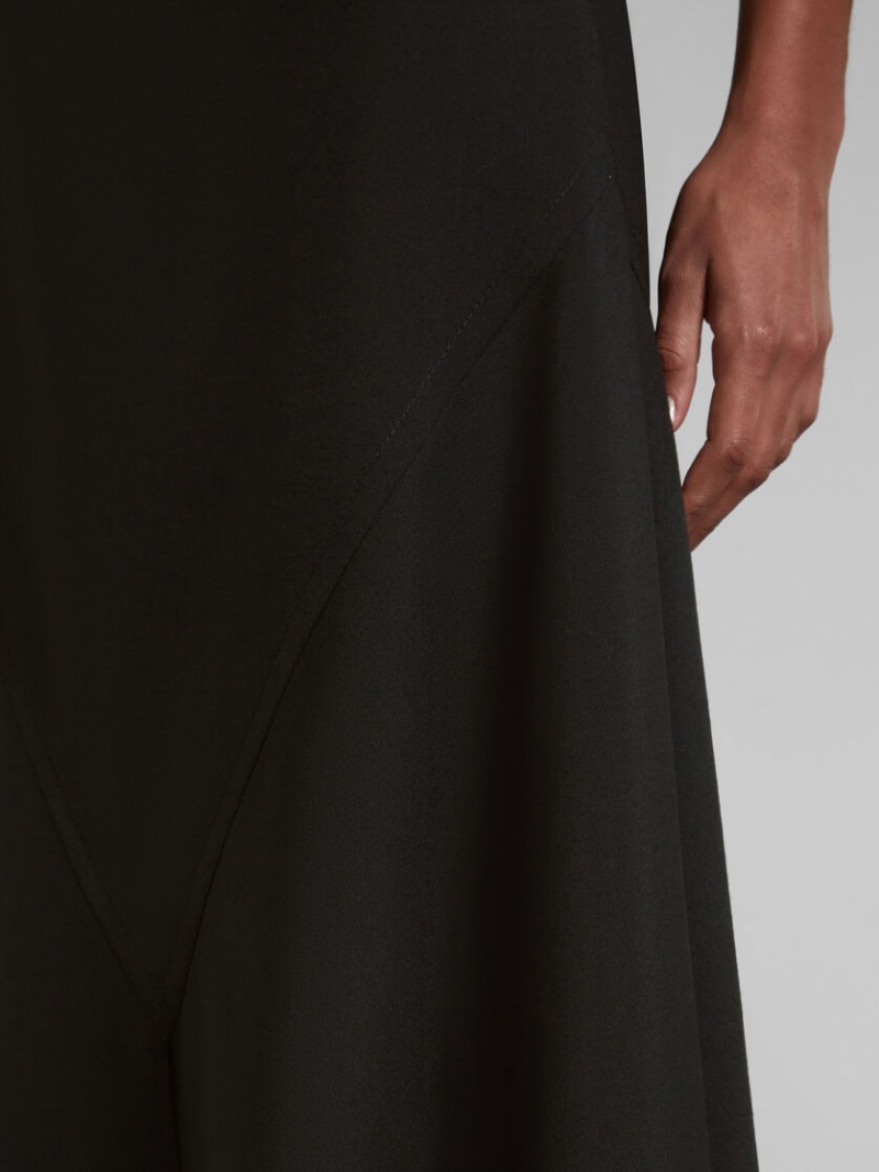 Marni Lana Skirt With Asymmetric Hem Negros | MXXMI68133