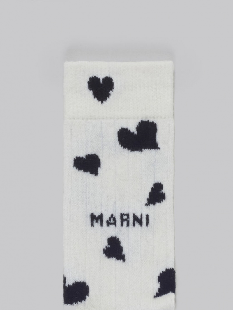 Marni Lana With Heart Motif Blancos | MXNZX61748