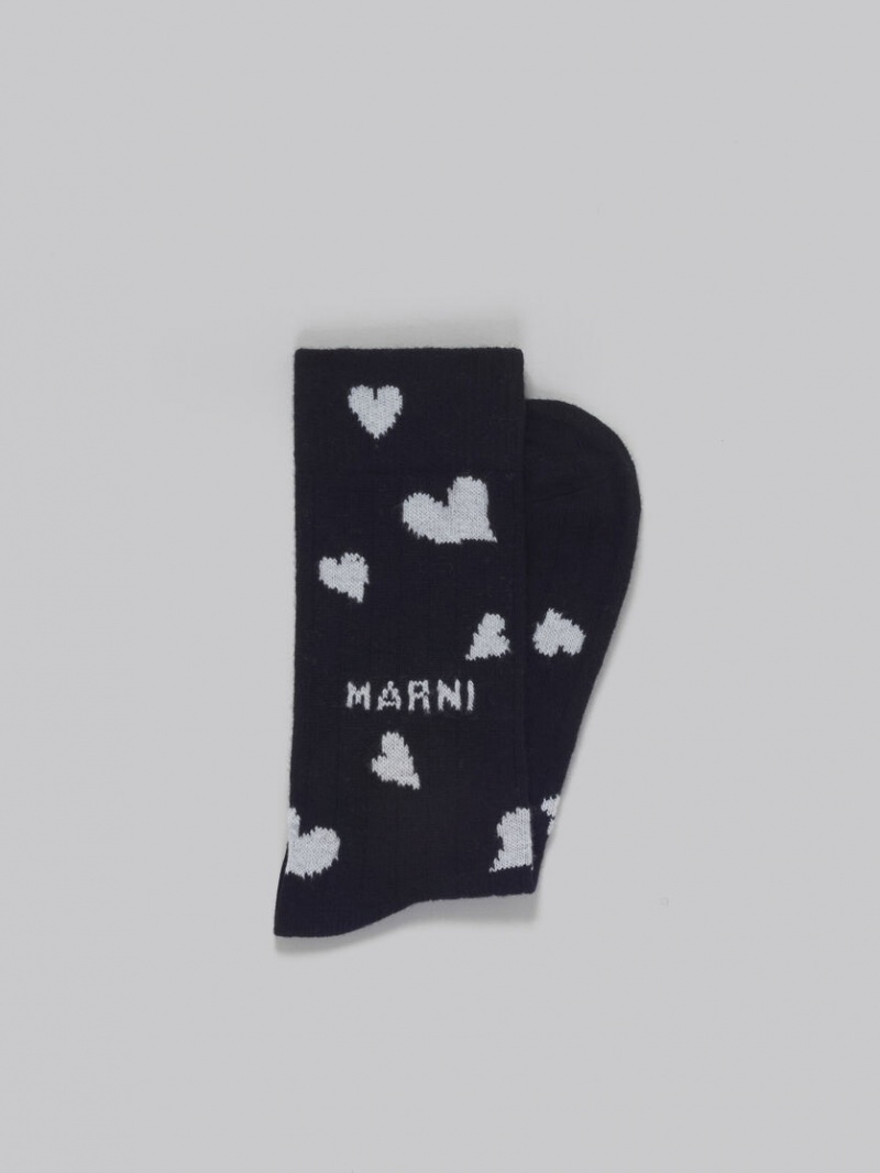 Marni Lana With Heart Motif Negros | MXQCS19090