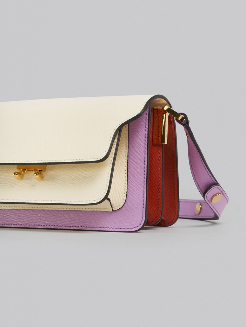 Marni Lilac Saffiano Cuero Ew Trunk Bag Morados | MXJVR84535