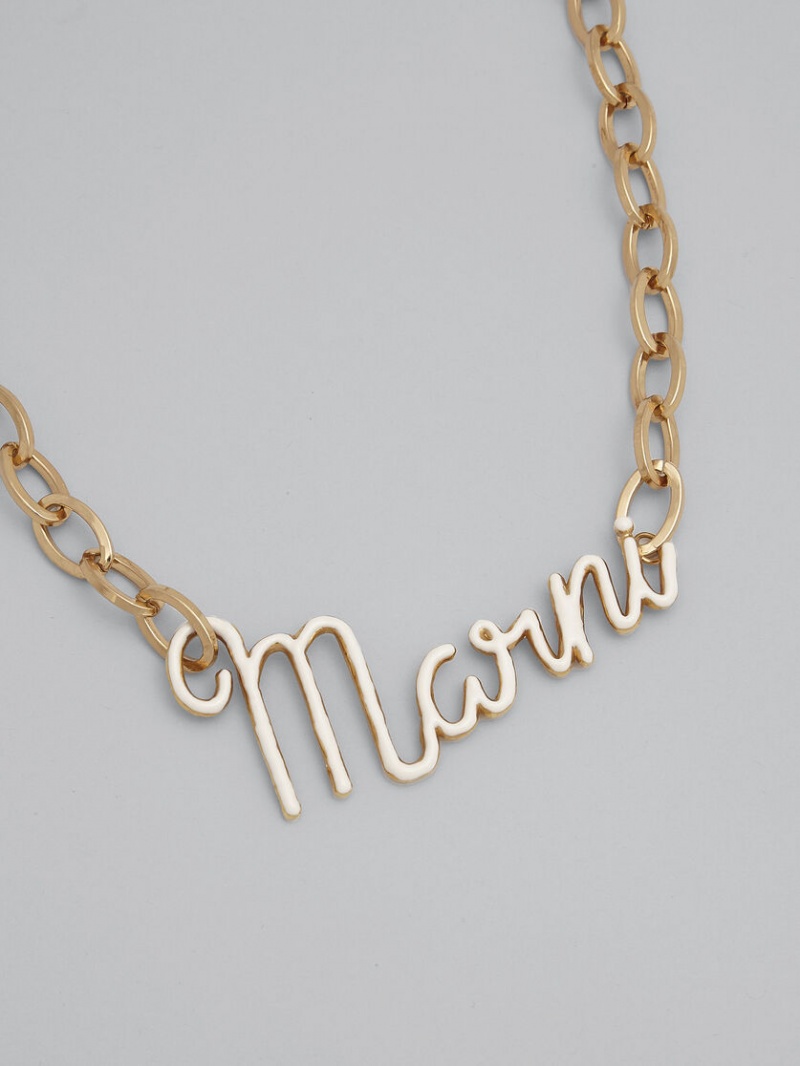 Marni Logo Necklace Dorados | XMXBH28974