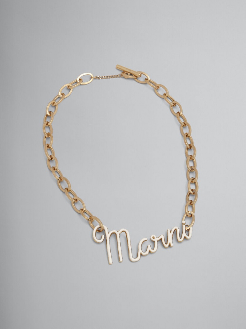 Marni Logo Necklace Dorados | XMXBH28974