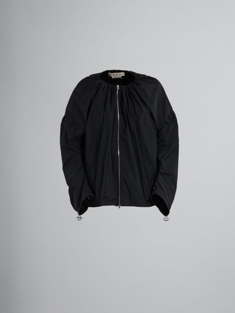 Marni Micro Faillle Corta Jacket Negros | DMXKV75202