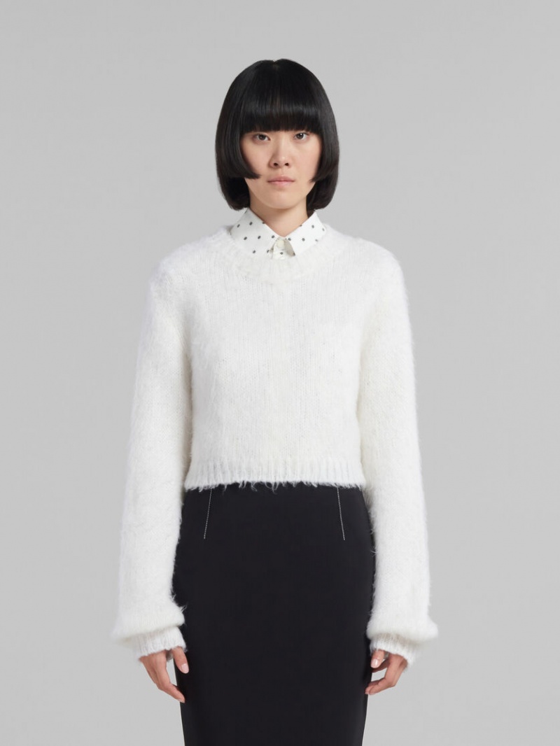 Marni Mohair Jumper Blancos | SMXVO89513