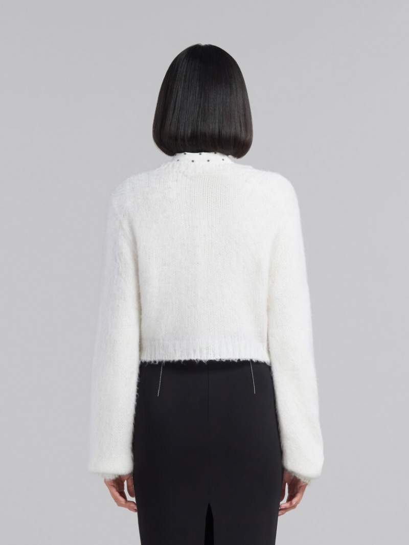 Marni Mohair Jumper Blancos | SMXVO89513