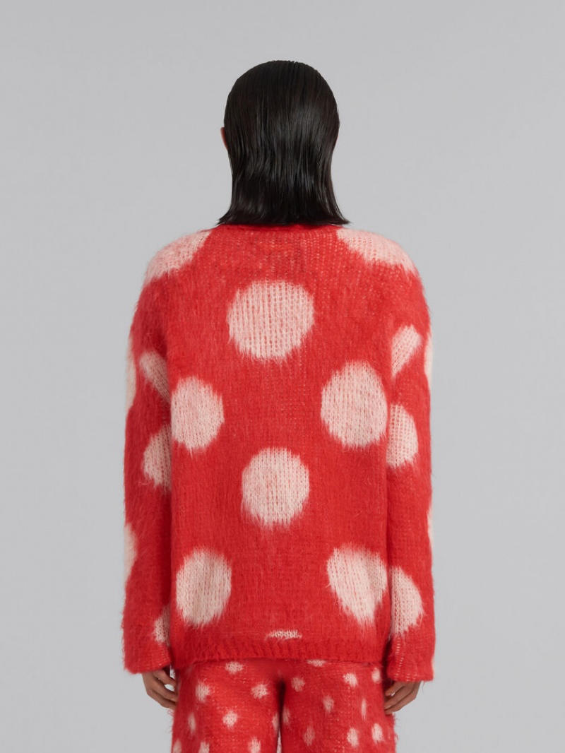 Marni Mohair Jumper With Maxi Polka Dots Rojos | MXEAH38629