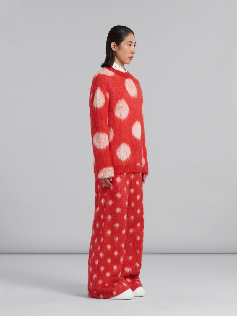 Marni Mohair Jumper With Maxi Polka Dots Rojos | MXEAH38629