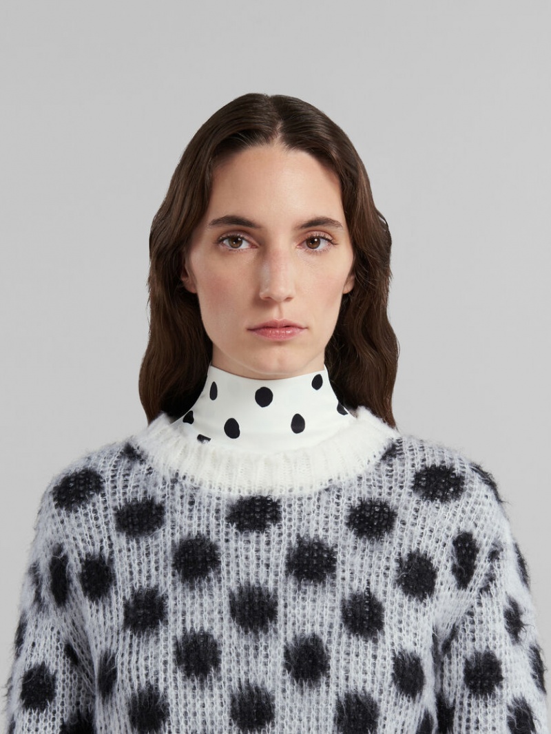 Marni Mohair Jumper With Polka Dots Blancos | YMXVQ76830